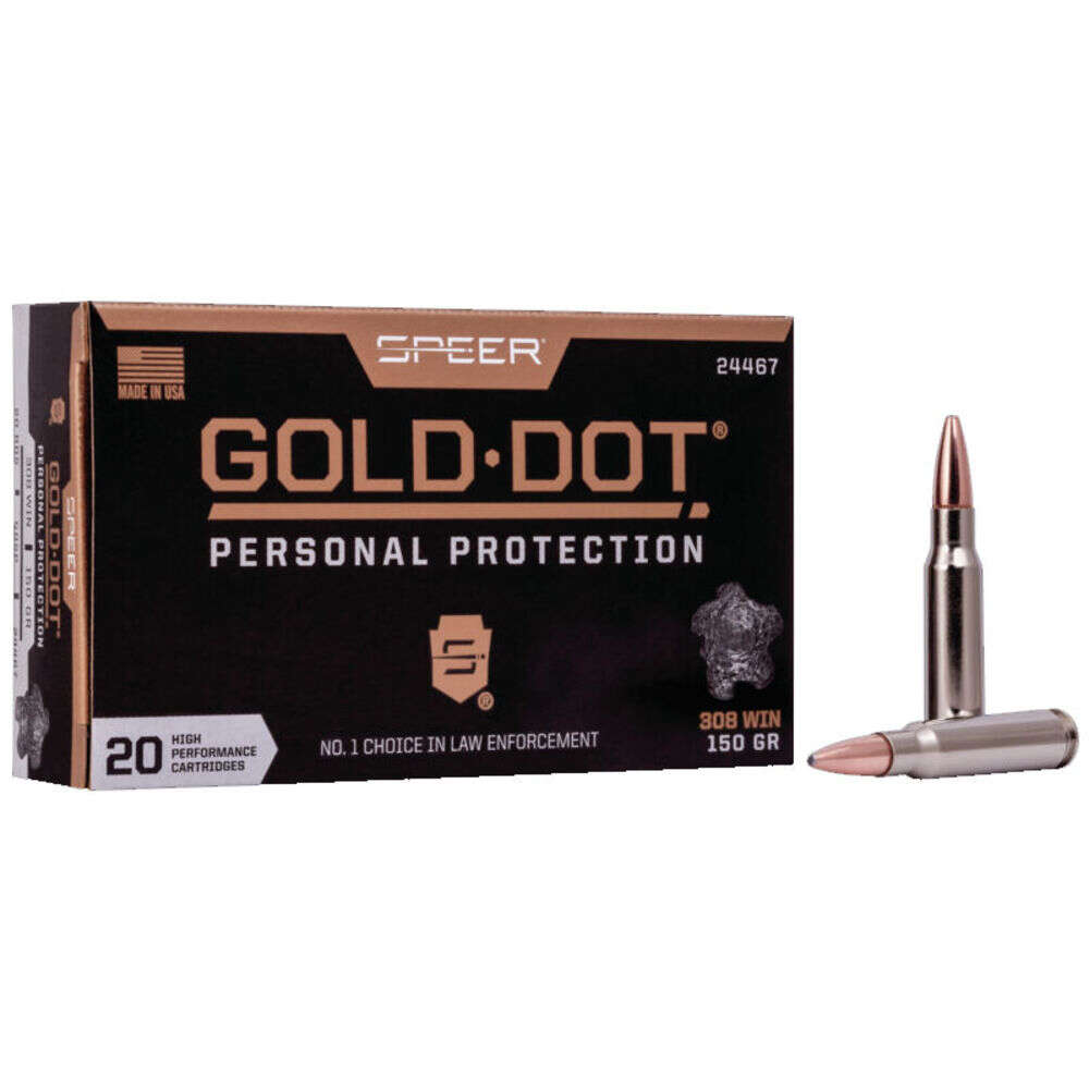 Ammunition Speer Ammunition Speer Gold Dot 308Win SPR GOLD DOT 308WIN 150GR HP 20/200 • Model: Speer Gold Dot